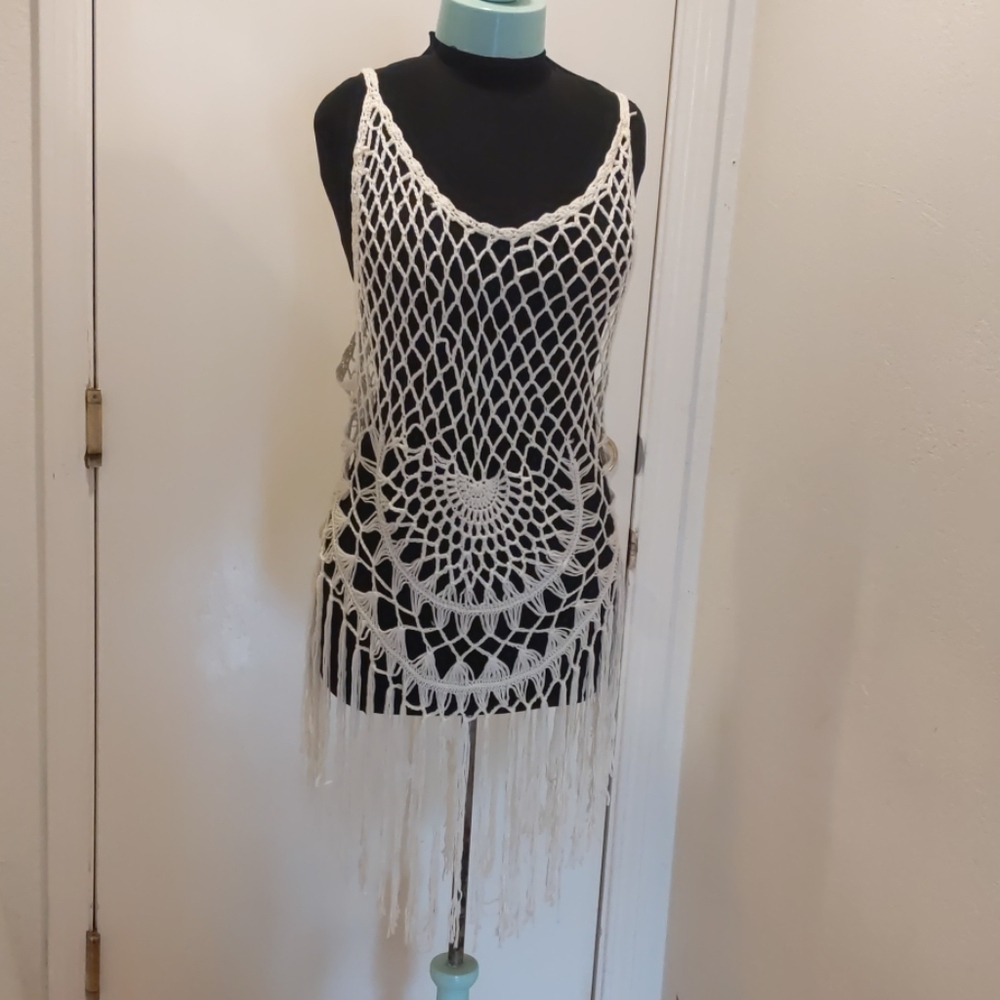 Fringe swim cover-up